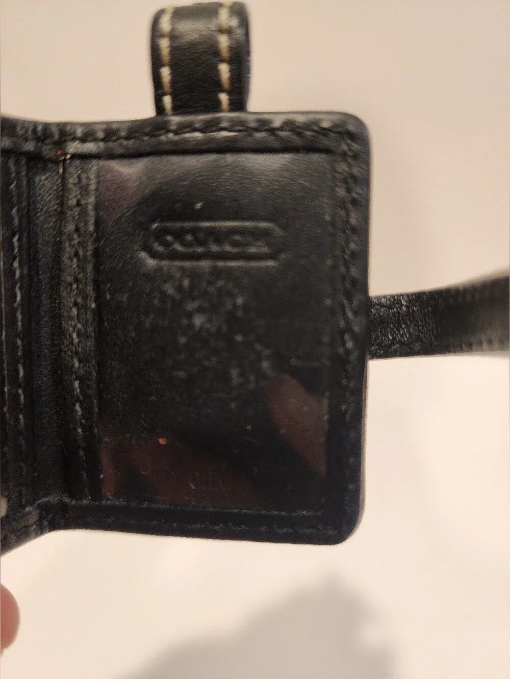 Vintage Y2K Coach Signature Patent Leather Photo Frame Keychain With Heart Charm